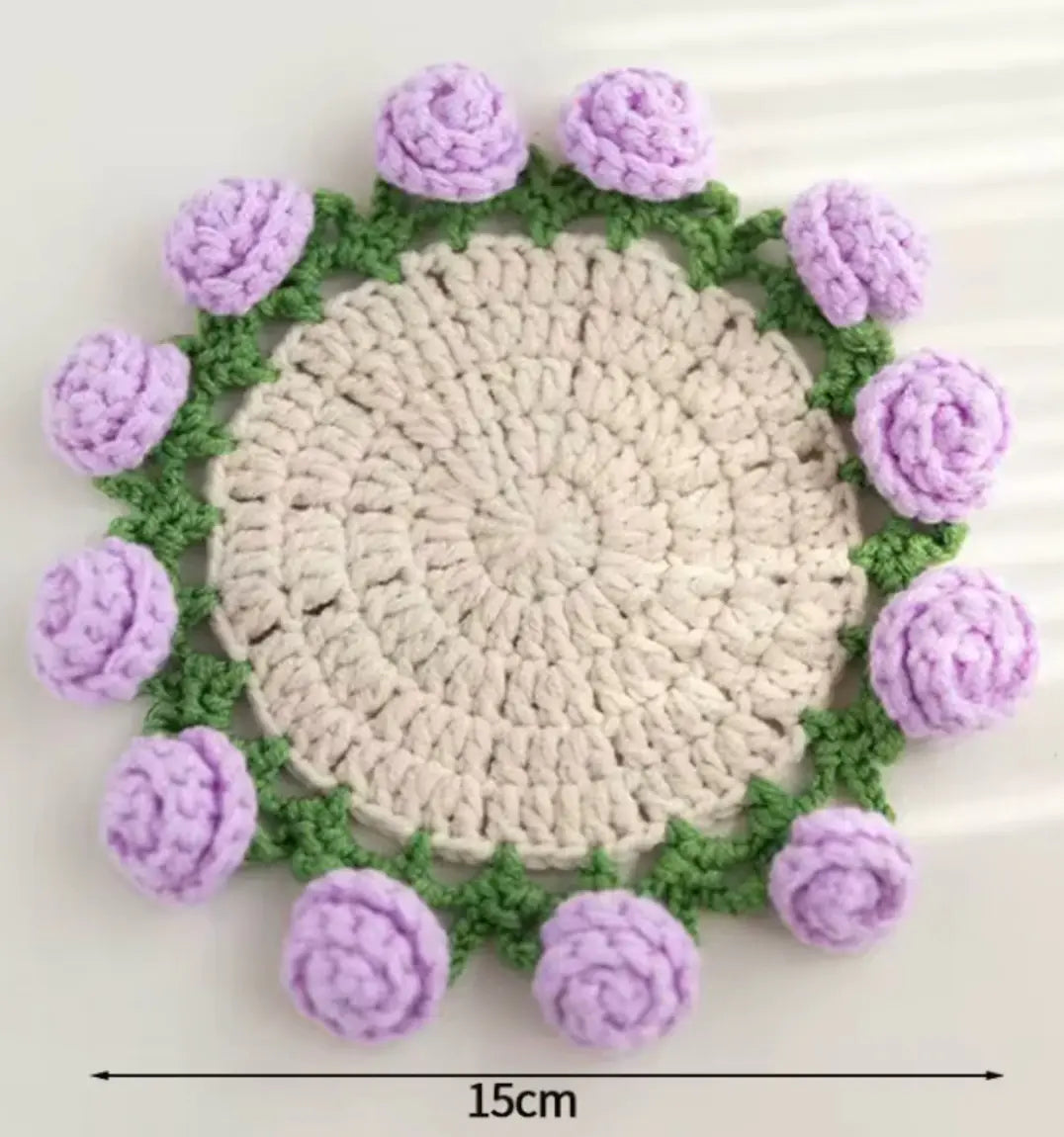 Handmade Crochet Flower Coaster