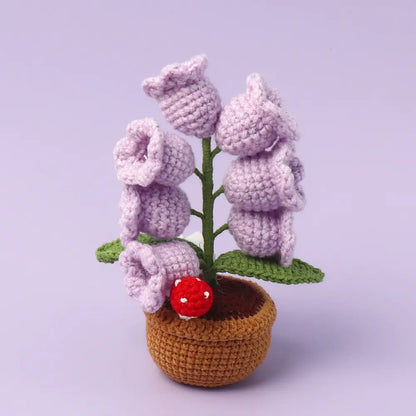 Handmade Crochet Flower Pot LED