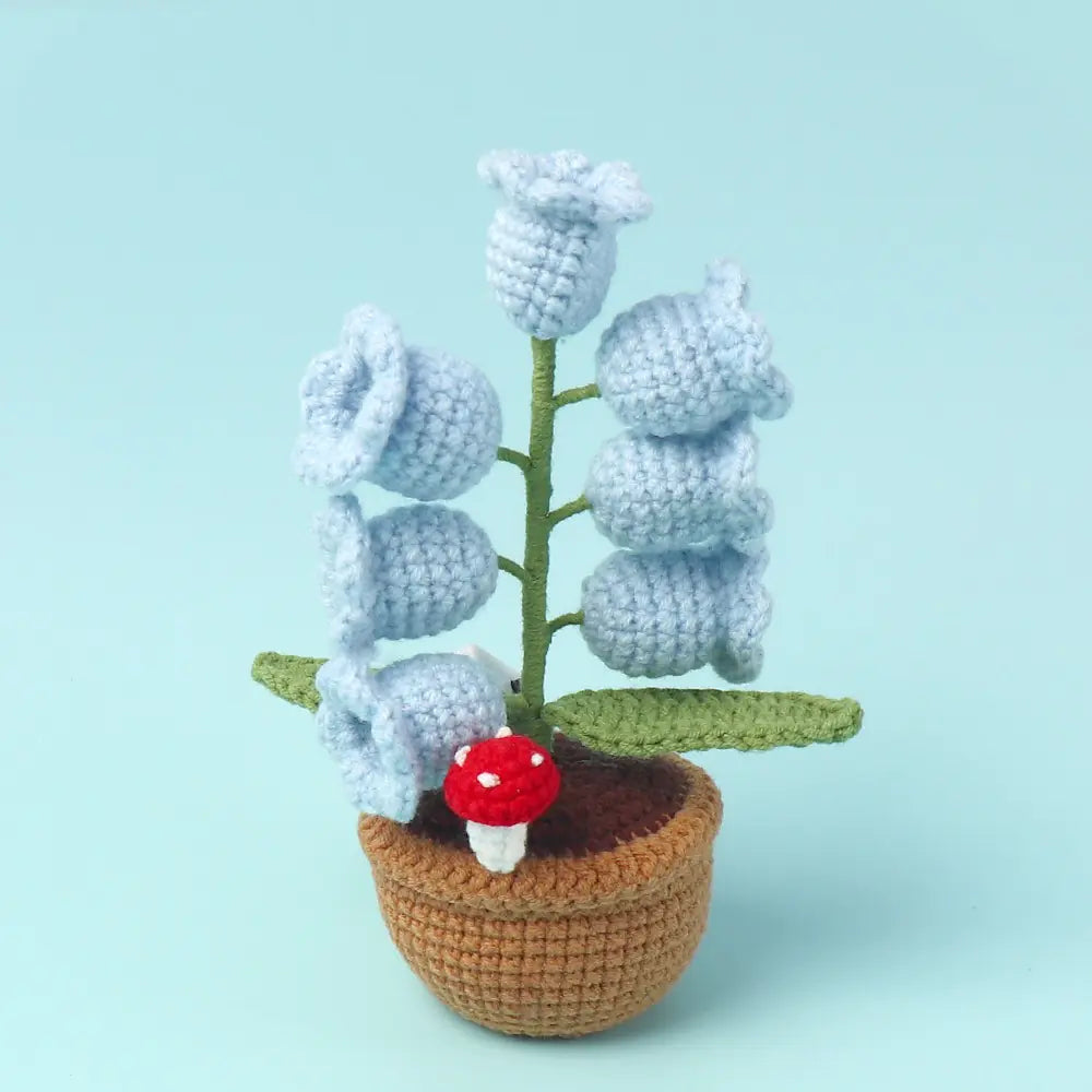 Handmade Crochet Flower Pot LED