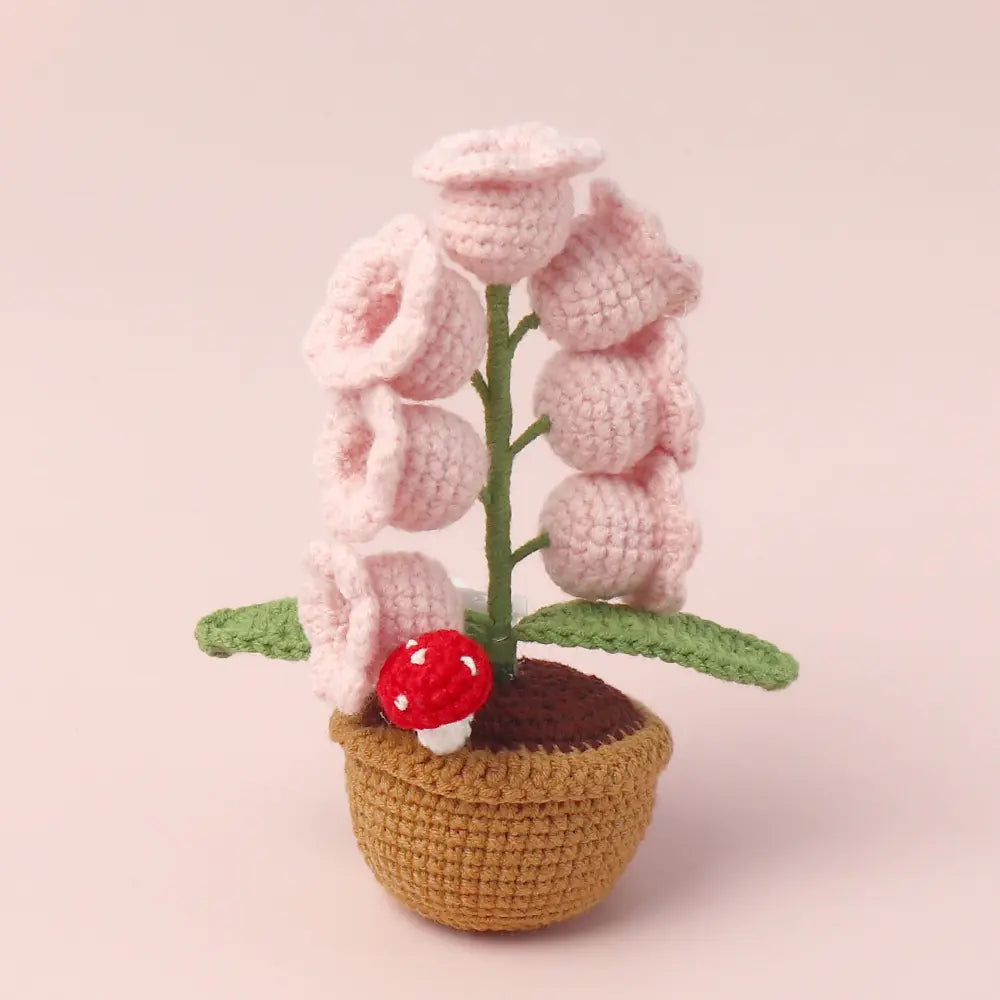 Handmade Crochet Flower Pot LED
