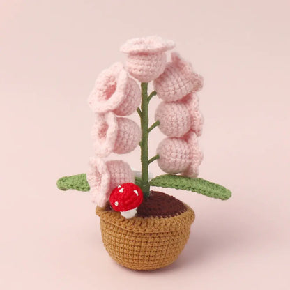 Handmade Crochet Flower Pot LED