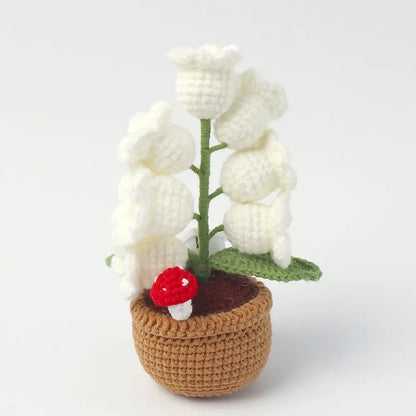 Handmade Crochet Flower Pot LED
