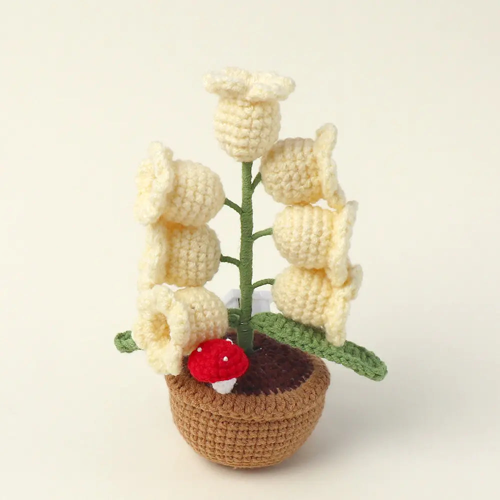 Handmade Crochet Flower Pot LED